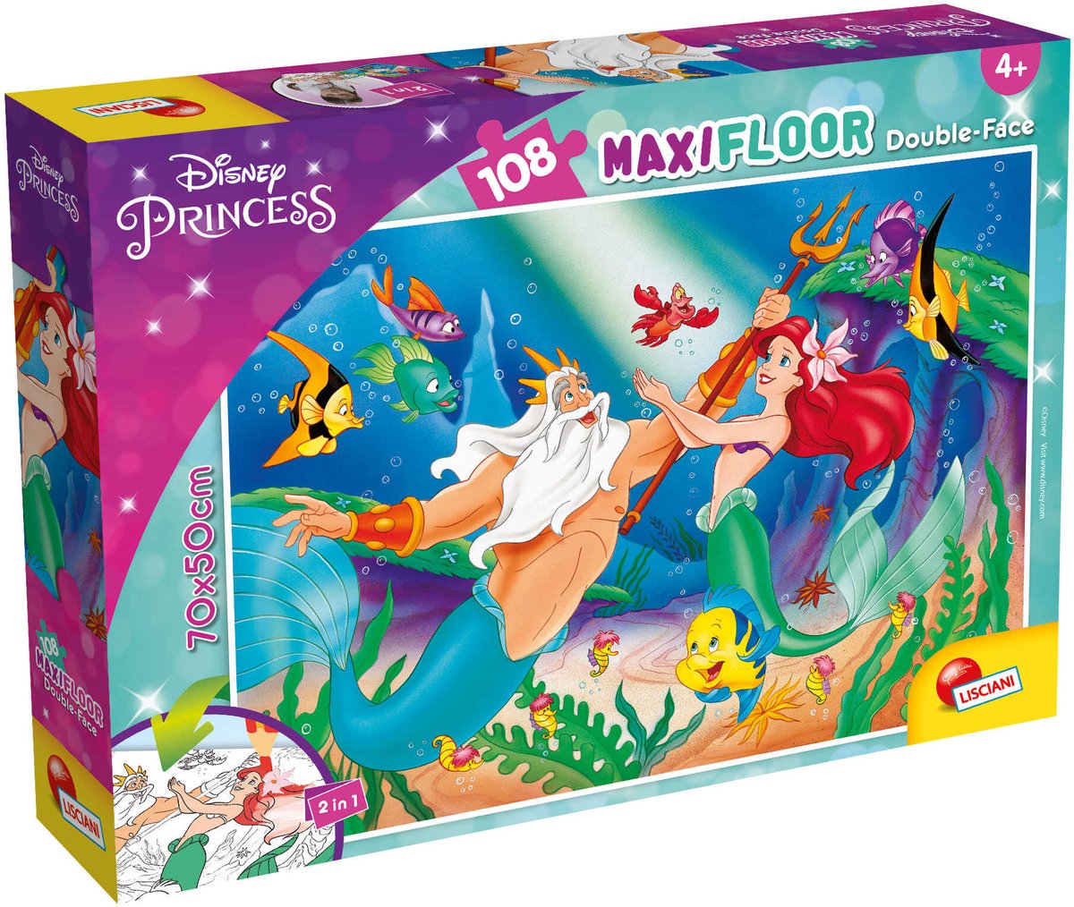 Lisciani disney puslespil df maxi floor 108 den lille havfrue