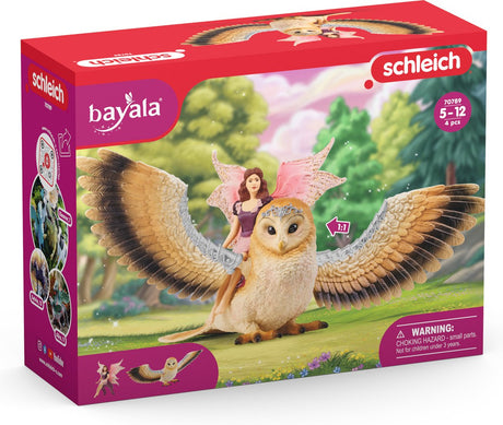 Schleich bayala - alf på glitrende ugle - legefigur - børnelegetøj til drenge og piger - 5 til 12 år - 70789