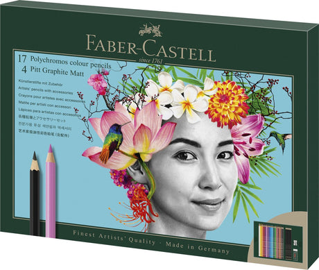 Faber-castell tegnesæt - polychromos og pitt grafit mat - 23 dele - fc-210052