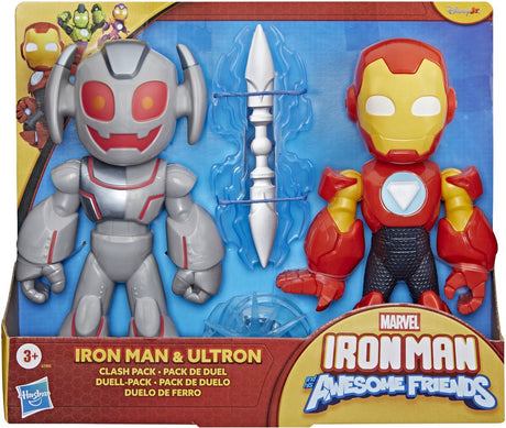 Marvel Iron Man and His Awesome Friends i superstørrelse Iron Man og Ultron Clash actionfigurer 23 cm