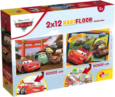 Lisciani disney puslespil maxifloor 2 x 12 biler