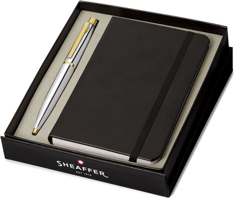 Sheaffer kuglepen gavesæt vfm g9422 - poleret forkromet guldbelagt med a6 notesbog - sf-g2942251-4