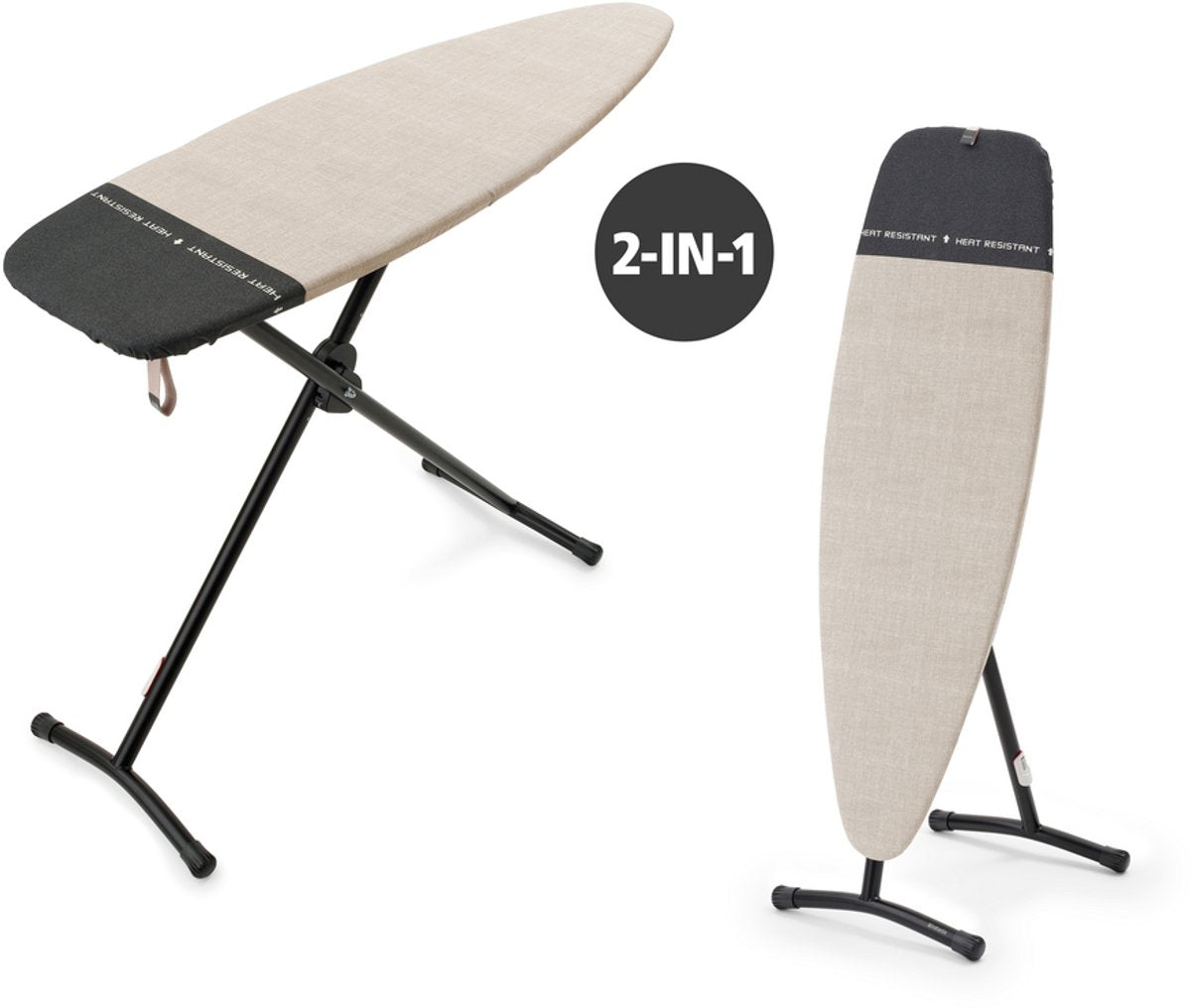 Brabantia strygebræt og dampbræt d - 2 i 1 - velegnet til strygning og dampning - 135x45 cm - denim grå