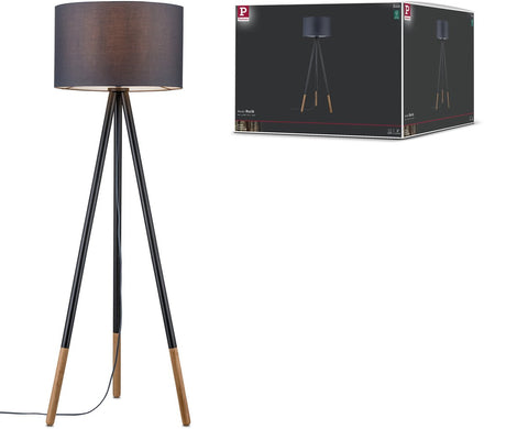Paulmann neordisk stålampe rurik e27 max. 20w grå, trætekstil, metal, træ