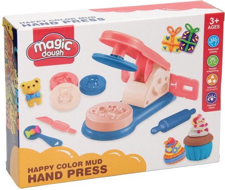 Lobbes toys bv lersæt med lerpresse - 4 farver ler