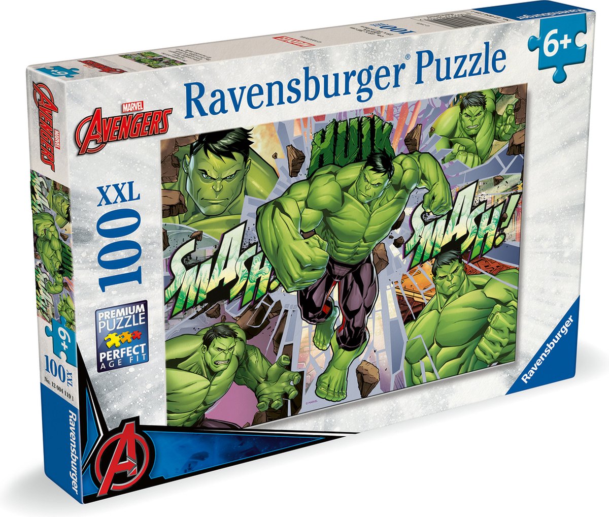 Ravensburger puslespil xxl marvel hulk, 100 stk.