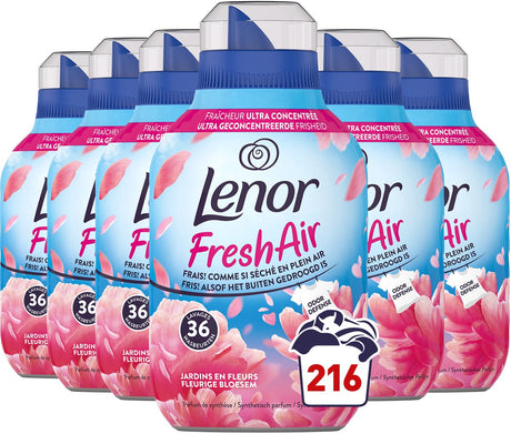 Lenor friskluft skyllemiddel blomsterblomst - 6 x 36 vaske