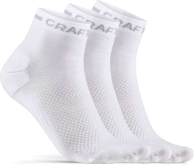 Craft aktiv mellemstrømpe 3-pak unisex sportsstrømper - hvid