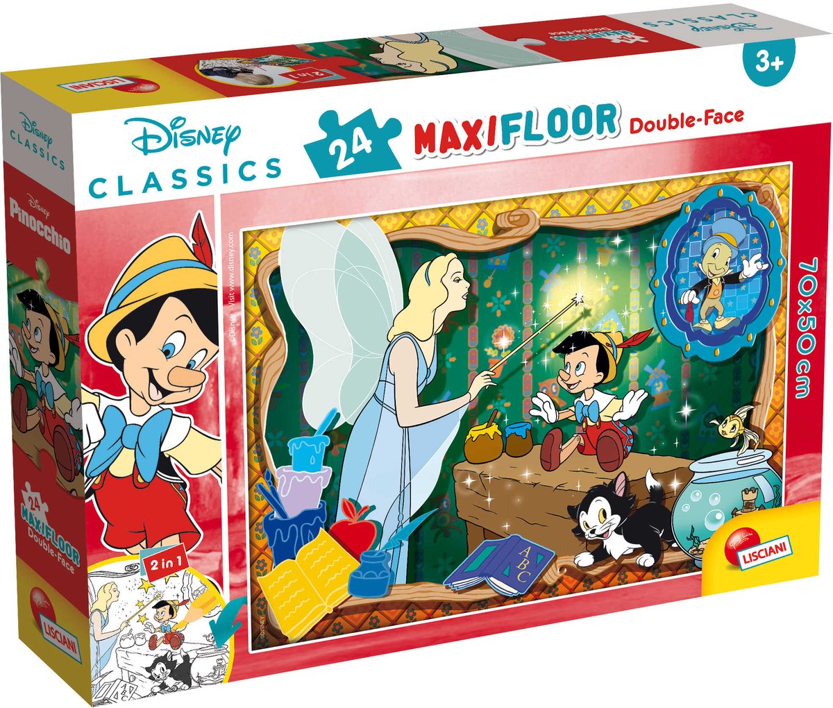 Lisciani disney puslespil df maxi floor 24 disney classics - pinocchio