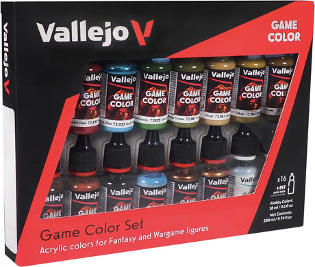 Vallejo hobbymaling akrylmaling - 72188 specialistsæt til fantasy og krigsspil - spilfarve - akrylsæt - 16x malingssæt - 16x 18 ml