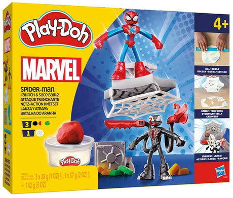 Play-doh marvel spider-man kaste og skære legesæt - modellervoks - inklusive 2 figurer