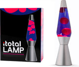 I-total lavalampe - lavalampe - humørlampe - 40x11 cm - glasaluminium - 30w - lilla med pink lava - sølvgrå - xl2343