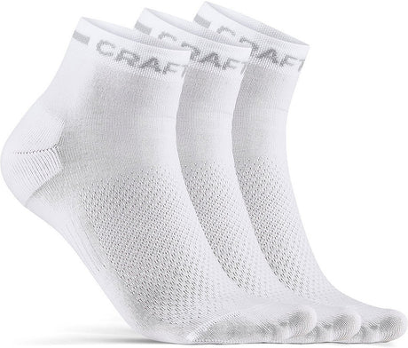 Craft cykelstrømper sommer unisex hvid - kerne tør mellemsok 3-pak hvid-34 36