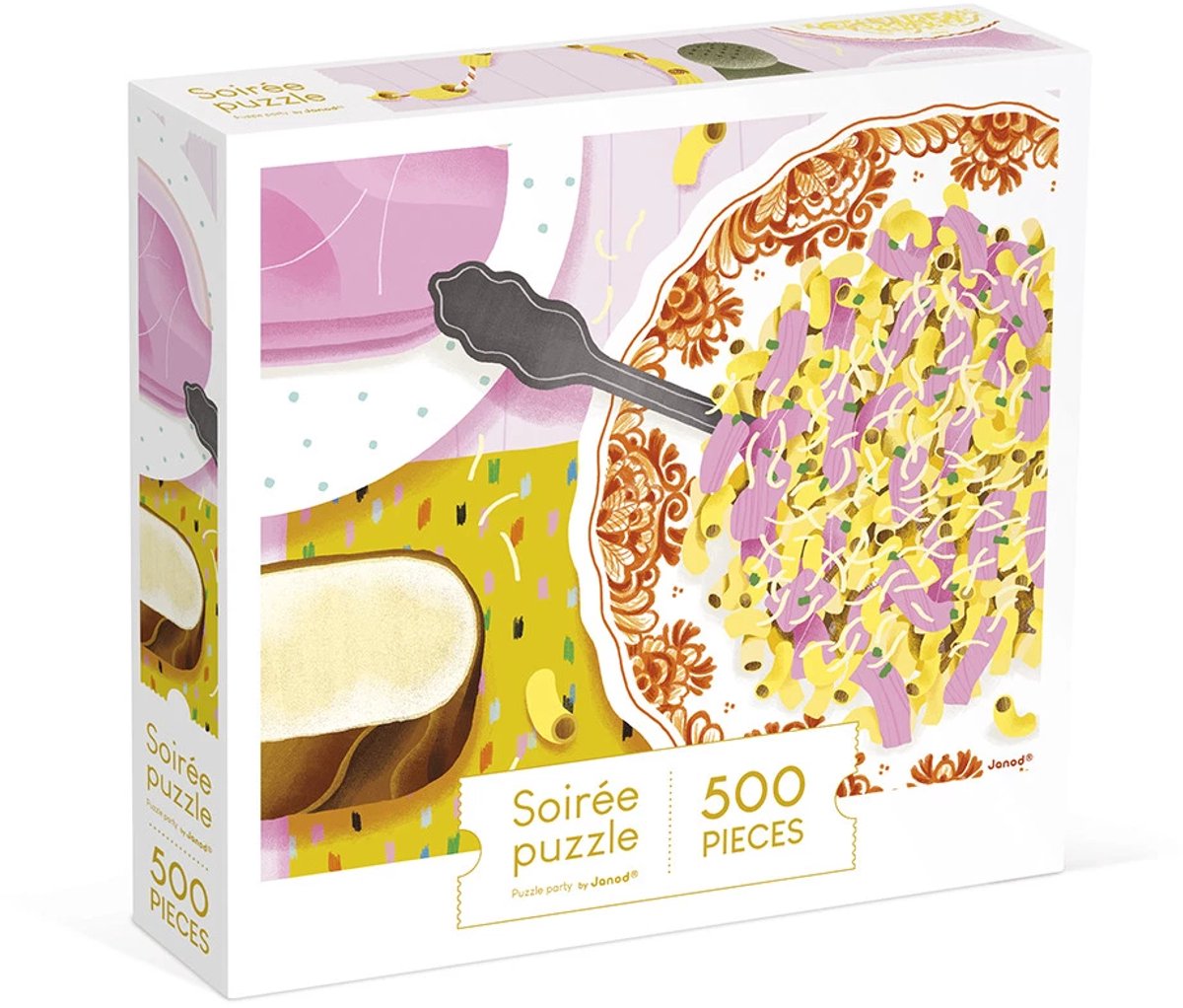 Janod - børnepuslespil - pasta og skinke - 500 brikker