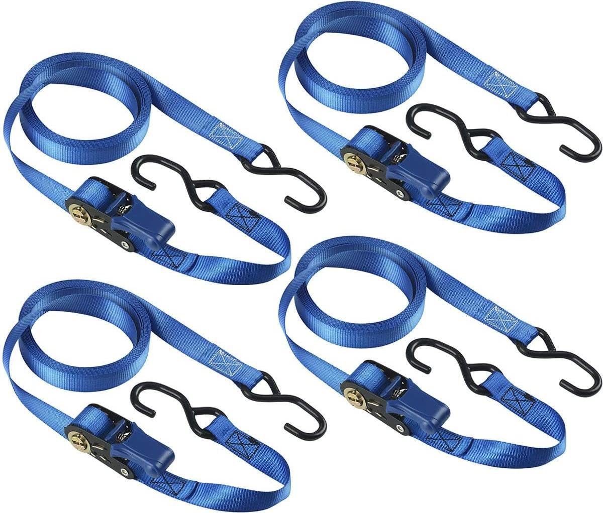 Masterlock spændingsremme - 5m x 25mm - med skralde - blå - 4 stk - 4367eurdat