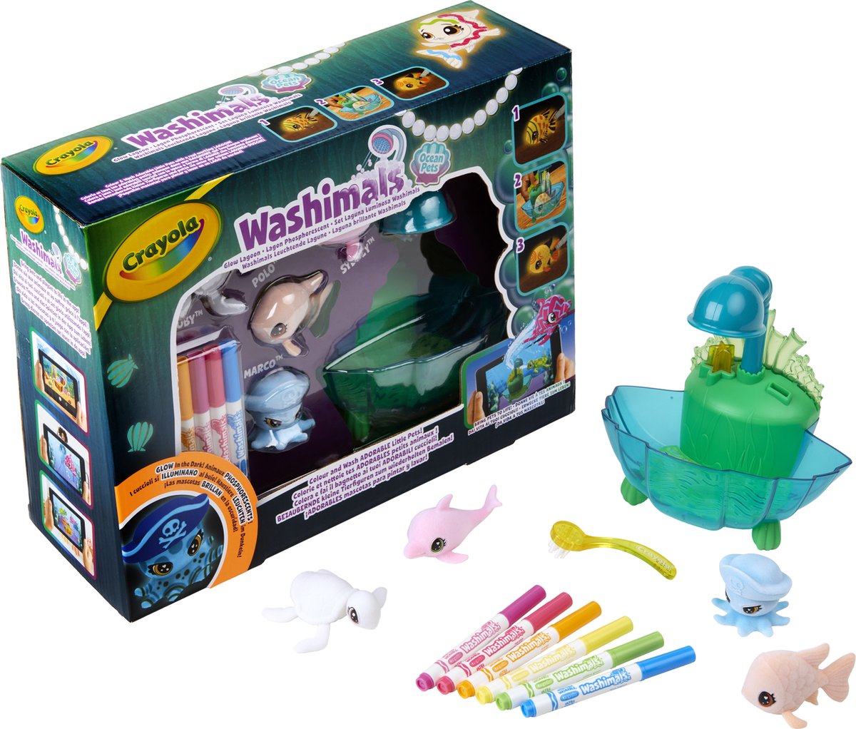 Goliath spil crayola washimals ocean glød lagune legesæt