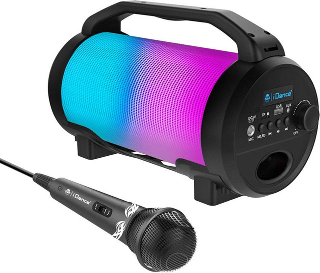 Idance cyclone400bk karaoke sæt - Bluetooth festhøjttaler med disco LED belysning - inklusive mikrofon