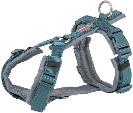 Trixie hundesele - premium trekking petrol blå - justerbar 32-38x1,3 cm