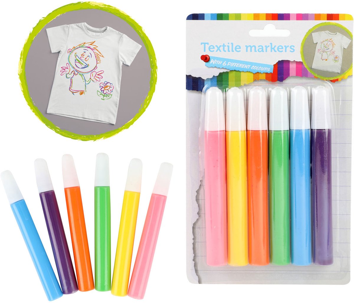Toi-toys tekstiltuscher tropisk, 6 stk.