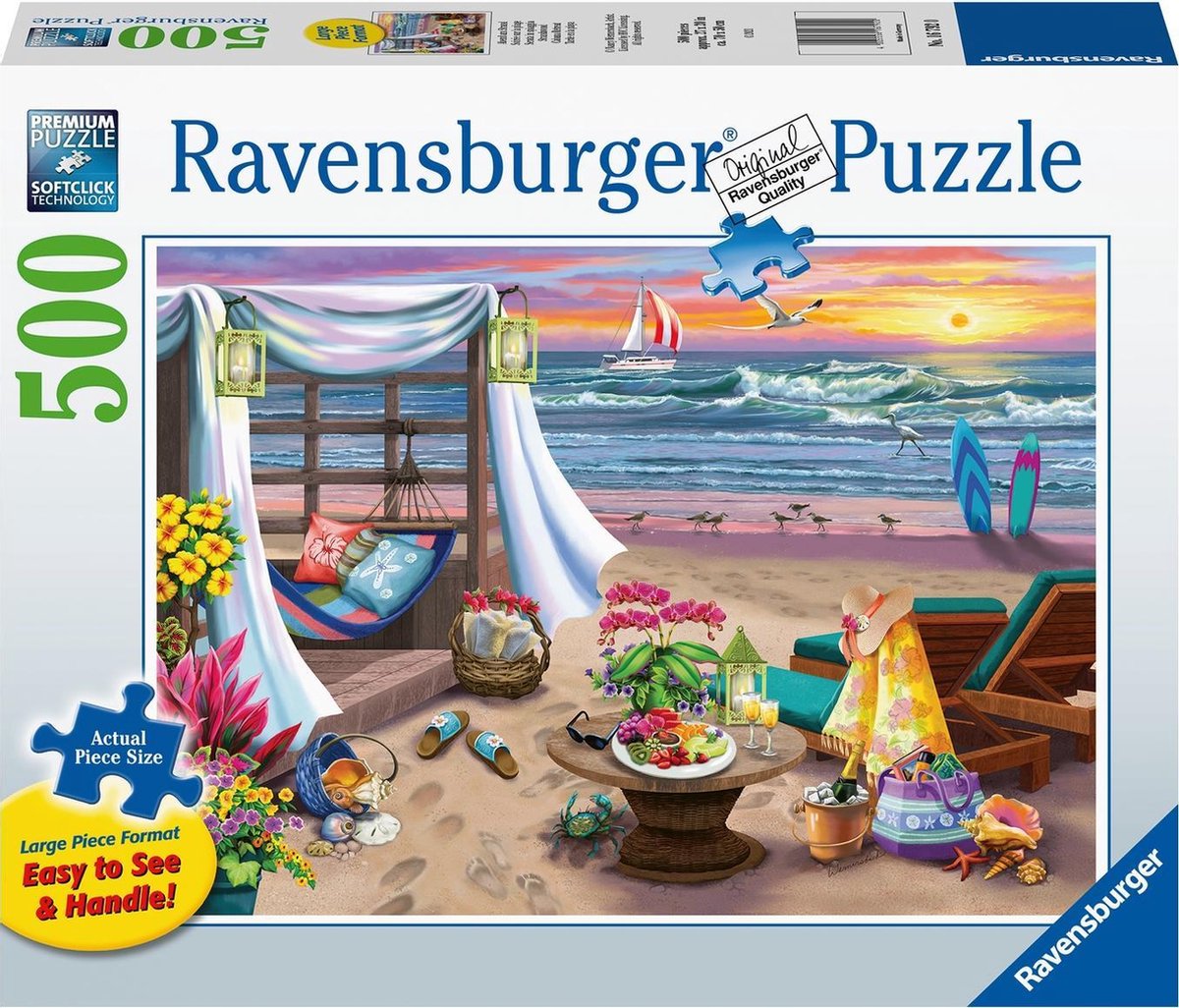 Ravensburger puslespil strandaften - puslespil - 500 brikker