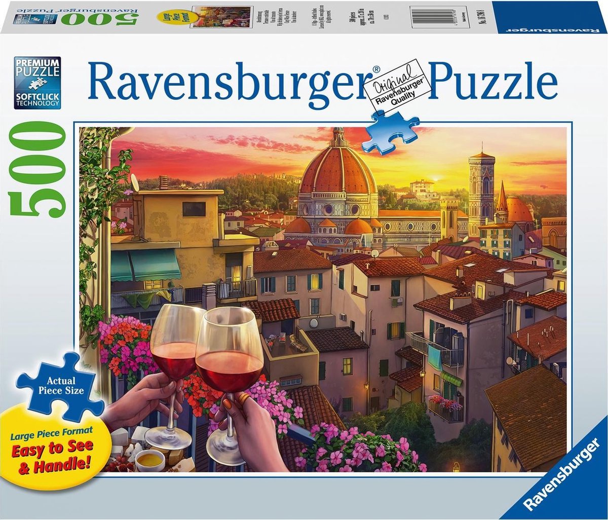 Ravensburger puslespil drikker vin på terrassen - puslespil - 500 brikker