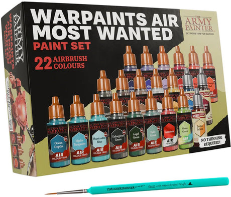 Army painter - warpaints air most wanted sæt combo - 21×18ml airbrush, speedpaints, fluorescerende - aw8004c