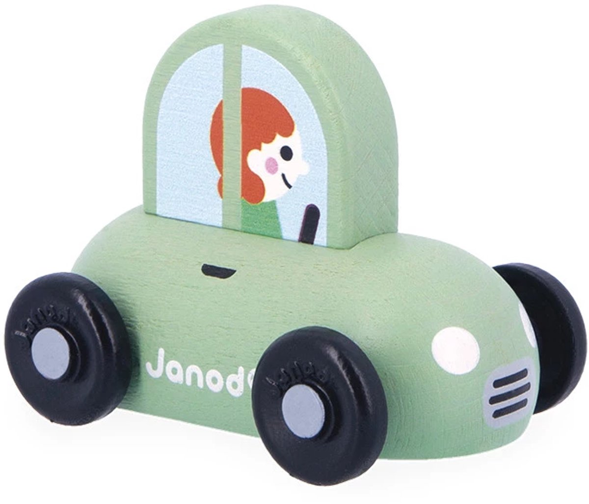 Janod - tværveje - grøn træbil