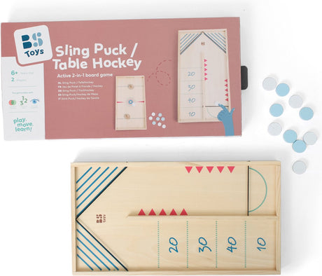 Bs toys slyngepuck og bordhockey actionspil - 2-i-1 brætspil - børnelegetøj - fra 6 år - 2 spillere