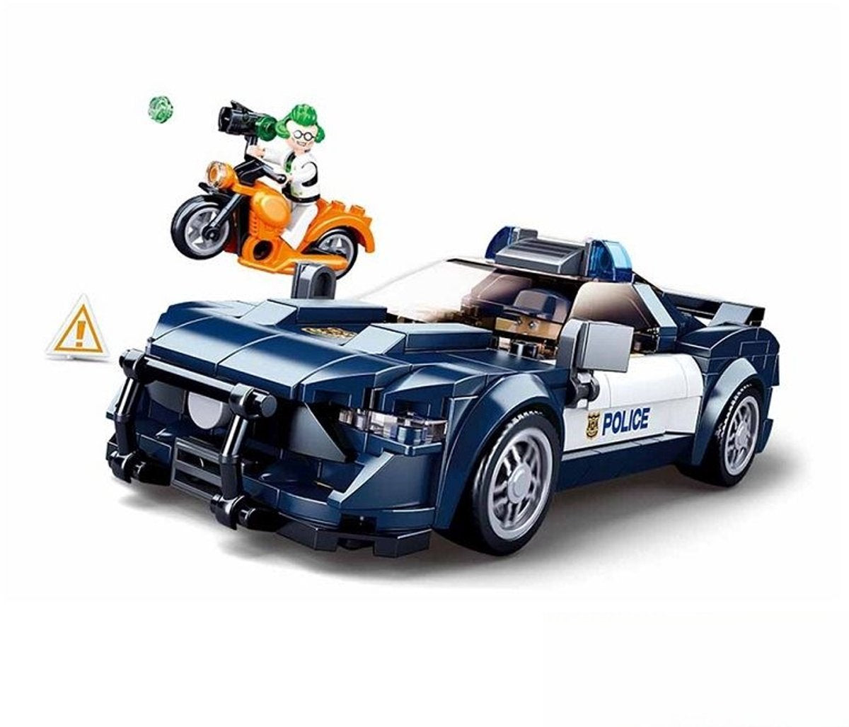 Sluban town fast politibil byggelegetøj til børn fra 6 år - byggelegetøj model politibil - byggeboks med 284 byggeklodser og 2 minifigurer - m38-b1063