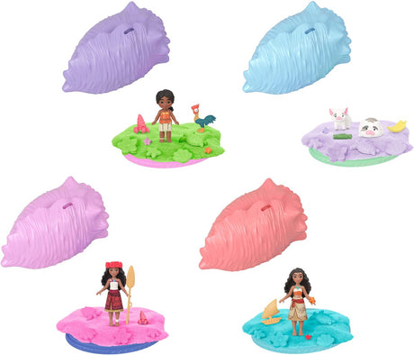 Mattel Disney Vaiana Ocean Shell Reveal med lille overraskelsesdukke - med formbart sand og tilbehør