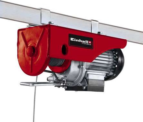 Einhell el-kabeltalje tc-eh 250 - 500 w - 125 kg ved 11,5 m - 250 kg ved 5,7 m (med remskive) - nødstop - automatisk bremse - inkl. remskive