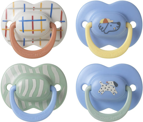 Tommee tippee ultimate fit sut - 6-18 måneder - 4 stk - ortodontisk symmetrisk sut til babyer - 100% BPA-fri silikone - blå deco