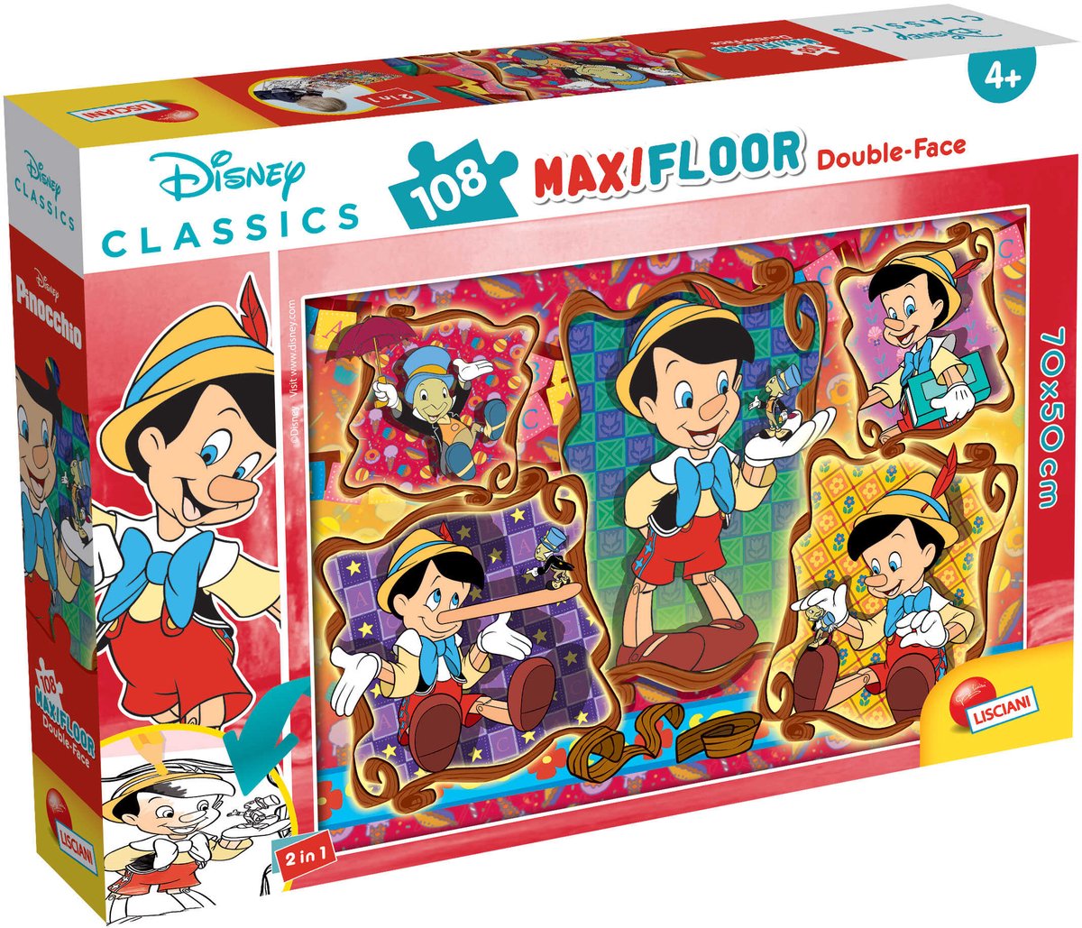 Lisciani disney puslespil df maxi floor 108 pinocchio