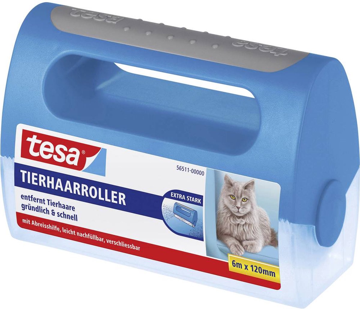 Tesa fnugrulle 1 stk. blå