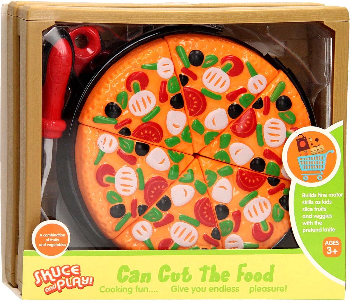 Lobbes legetøj, for eksempel skære mad i en kasse - pizza
