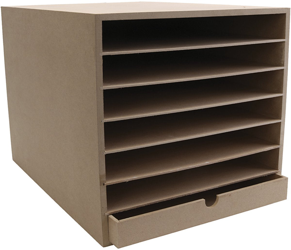 Creativ firma papiropbevaringsenhed a3 - opbevaringsskab til papir - papiropbevaring - dokumentarrangør - mdf - med hylder skuffe - h: 32 cm, d: 45 cm - 1 stk.