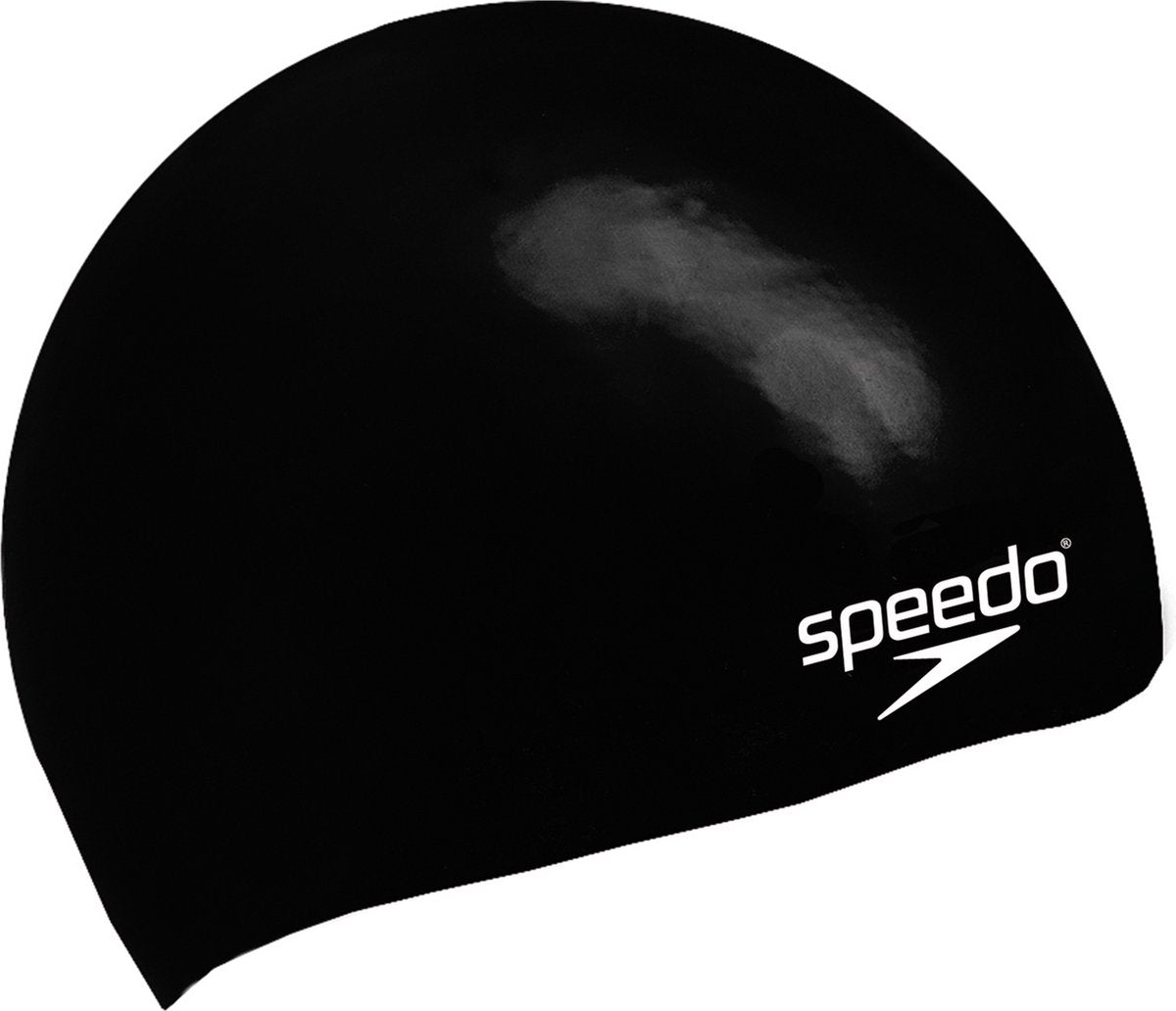 Speedo almindelig støbt silikone junior badehætte - sort