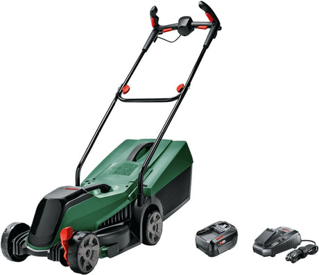 Bosch citymower 18v-32-300 batteri plæneklipper - med 18 v - 5ah batteri og oplader - klippebredde: 32 cm