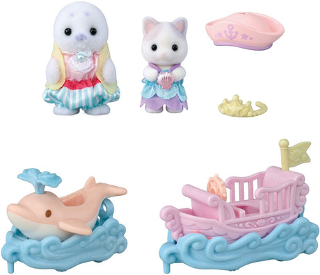 Sylvanian families 5820 forlystelsespark legesæt - glidende på bølgerne - inklusive 2 fløjlsbløde legefigurer