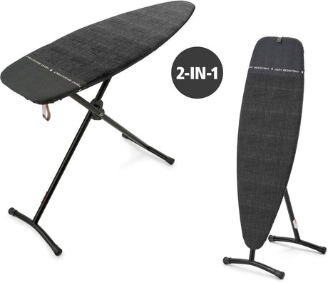 Brabantia strygebræt og dampbræt d - 2 i 1 - velegnet til strygning og dampning - 135x45 cm - denim sort