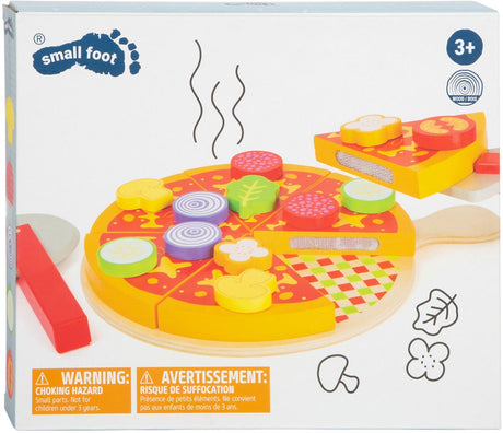 Lille fod - træ skære og spille mad pizza sæt, 21 stk.