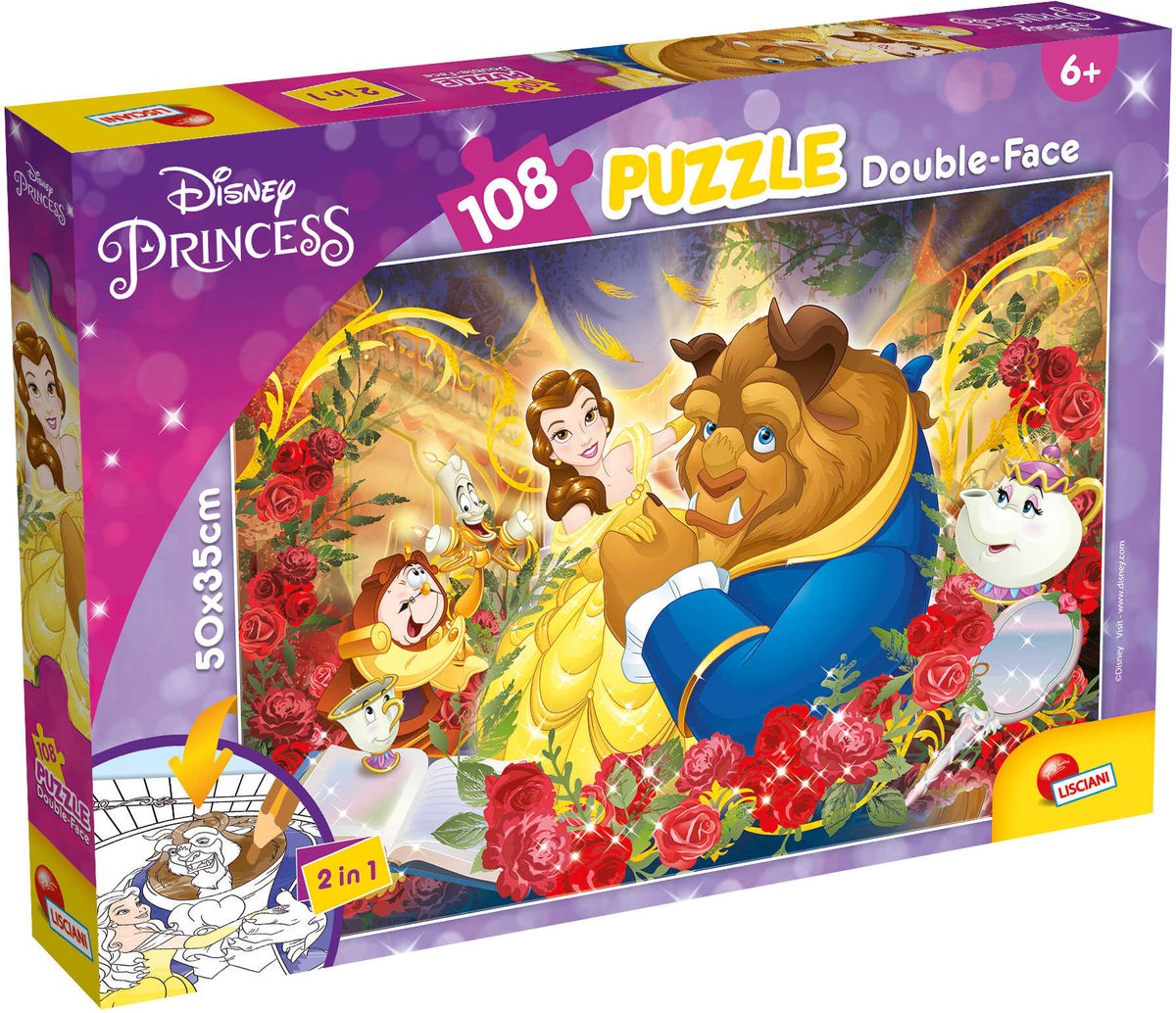 Lisciani disney puslespil df plus 108 skønheden og udyret