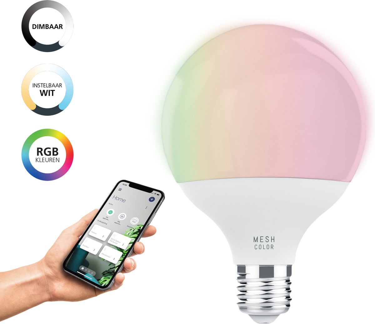Eglo connect.z smart LED-lampe - E27 - ø 9,5 cm - justerbart RGB hvidt lys - dæmpbar - Zigbee