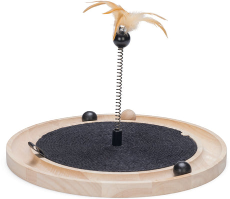 Designed by lotte krabspeelgoed idah - kattenspeelgoed - hout - zwart bruin - 39,5x39,5x29 cm