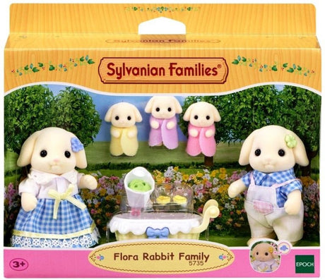 Sylvanian familier 5735 familieblomster kanin med skæve øre - 5 fløjlsbløde legefigurer