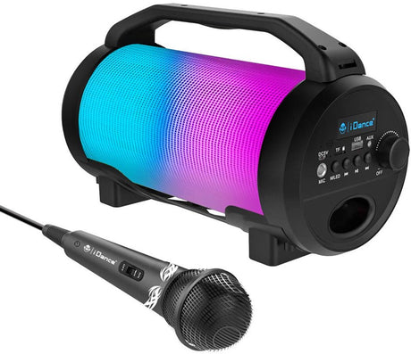 Idance cyclone400bk karaoke sæt - Bluetooth festhøjttaler med disco LED belysning - inklusive mikrofon