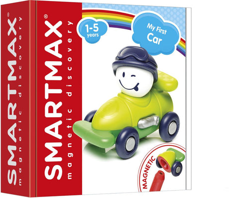 Smartmax min første bil - bygger magnetisk racerbil - farverigt køretøjssæt - pædagogisk legetøj til småbørn - fra 1 år