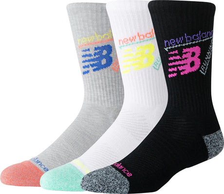 New balance aktive grafiske besætningsstrømper 3-pak unisex sportsstrømper - assorterede farver