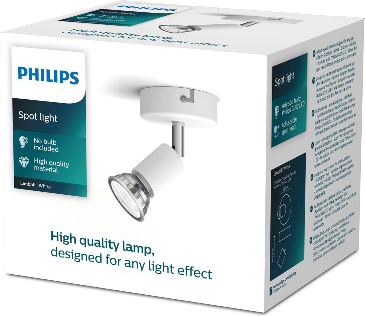 Philips led philips limbali opbouwspot - 1-lichts - wit