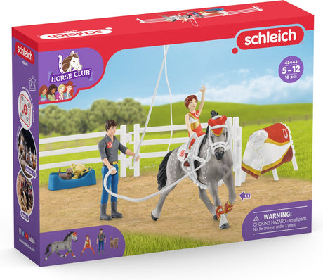 Schleich hesteklub legefigursæt - mia's fjedersæt - børnelegetøj til drenge og piger - 5 til 12 år - 18 dele - 42443